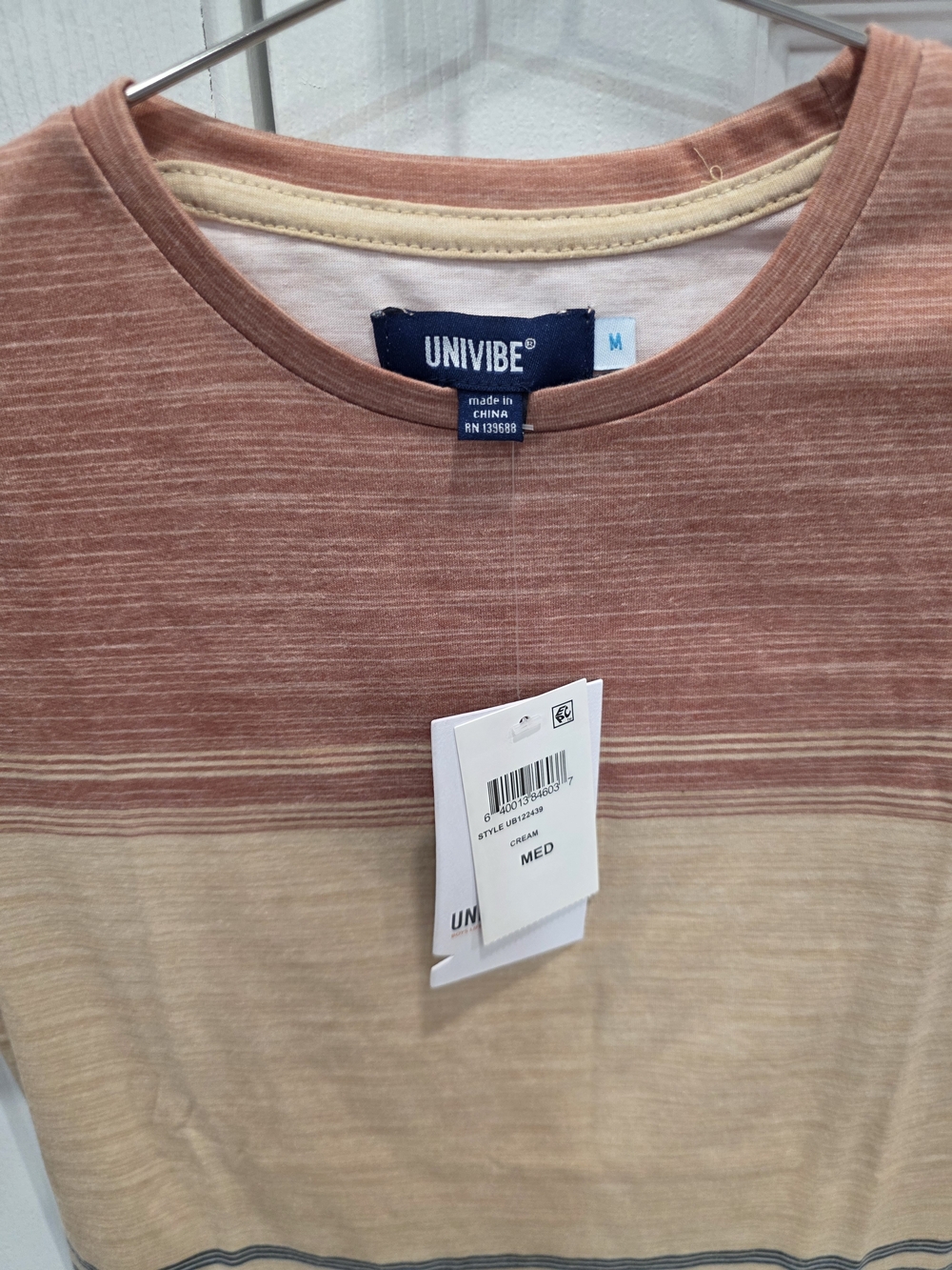 UNIVIBE Kids Two-Tone Rust and Cream Crewneck Shirt